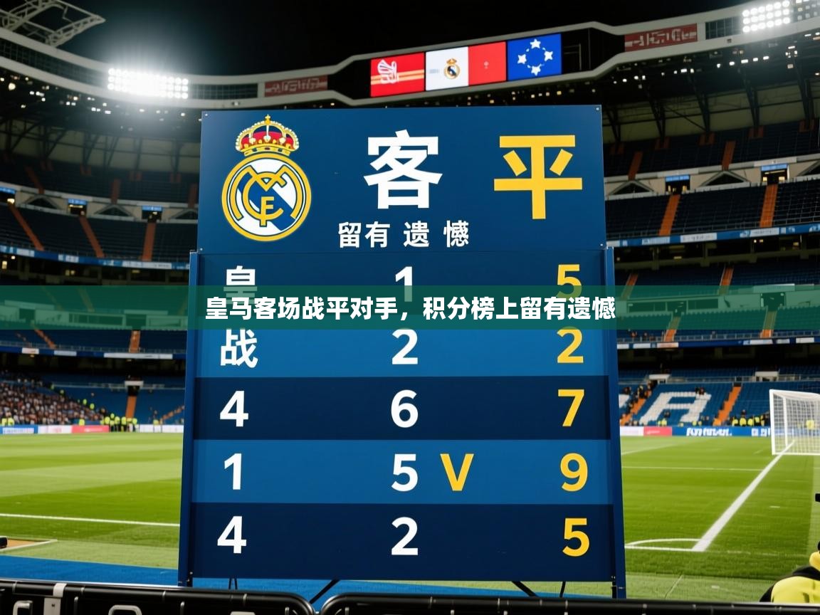 皇马客场战平对手，积分榜上留有遗憾